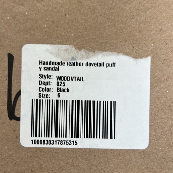 Beek Handmade Dovetail Leather Sandal Black NWT Size 6 - Picture 11 of 13